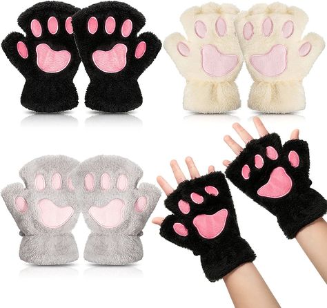 Perfect for this cold weather! Cat Paw Gloves how fun! :) 3 Different color sets. Comes with 3 Pairs in each order. Nice Rating! Cat Paw Gloves, Decora Accessories, Cat Gloves, Lion Paws, Paw Gloves, Fur Gloves, Lion Paw, Cold Weather Gloves, Kawaii Cosplay