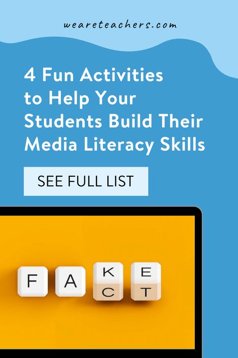 4 Activities to Help Your Students Build Their Media Literacy Skills Media Literacy Activities, Digital Literacy Activities, Circle Activities, Media Literacy Lessons, Literature Circle, Information Literacy, Blue Apple, We Are Teachers, Literacy Lessons