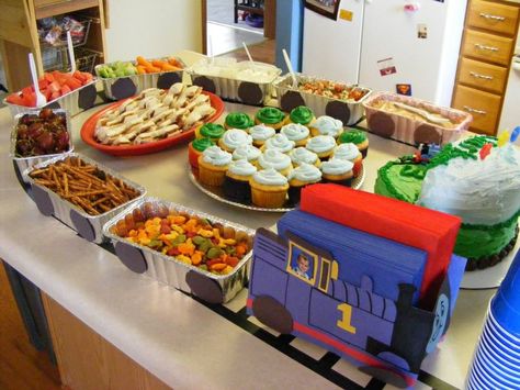 Thomas Train Birthday, Train Theme Birthday Party, Thomas The Train Birthday, Thomas Birthday Parties, Thomas The Train Birthday Party, Thomas The Train Party, Train Birthday Party, Thomas Birthday, Trains Birthday Party