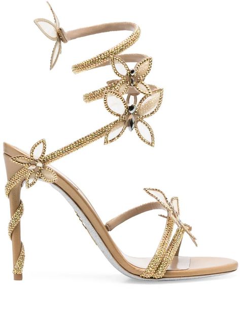 Rene Caovilla Shoes, Butterfly Heels, Shoes Heels Classy, Fashion Shoes Sandals, Cute Shoes Heels, Bridal Sandals, Heels Classy, Wrap Sandals, Rene Caovilla