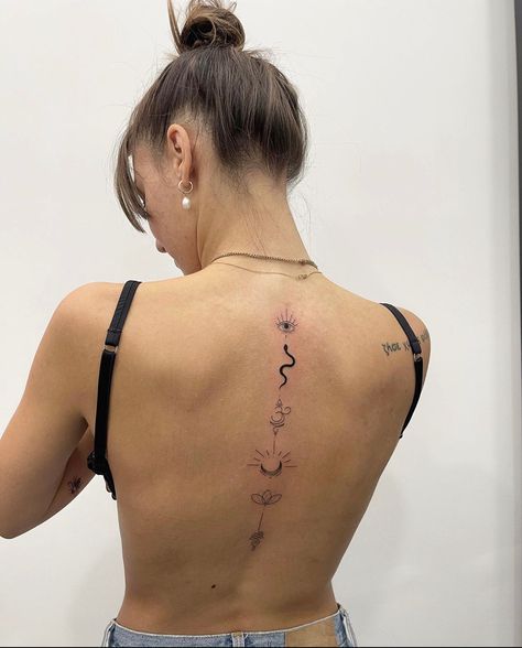 Harmony Tattoo, Side Tattoos Women, Waist Tattoos, Dragon Tattoo For Women, Spine Tattoos For Women, Red Ink Tattoos, Cute Small Tattoos, Classy Tattoos, Back Tattoo Women