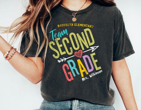 Second Grade Team Shirt - Teacher Crew Gift Shirt - Personalized any Grade Teacher Team - Teacher Squad Shirts by 37DesignUnit on Etsy Teacher Team Shirts Unisex, Specials Teacher Team Shirts, 3rd Grade Teacher Team Shirts, Second Grade Shirts, Second Grade Shirts Teachers, Second Grade Team Shirts, Teacher Team, Second Grade Teacher, Squad Shirt