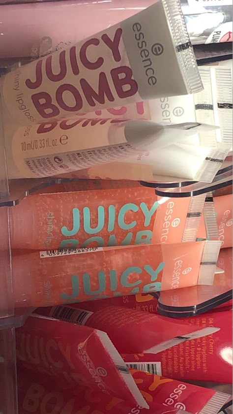 Juicy Bomb, Burts Bees Lip, Cute Nail Polish, Essence Makeup, Lip Balm Collection, Essence Collection, Lip Gloss Collection, Lip Cosmetics, Baby Lips