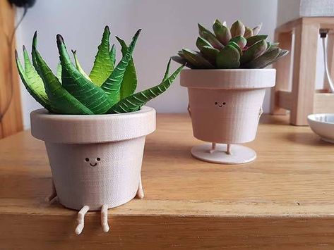 Planting Outdoor, Cactus Character, Potting Plants, Standing Planter, Planters Ideas, Pots Plants, Drukarka 3d, Indoor Pots, Plant Pot Design