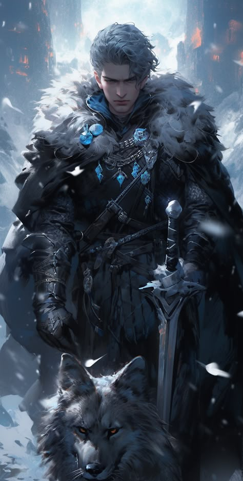 Ice Warrior Fantasy Art, Knight Fantasy Art Male, Frost Character Design, Male Warrior Fantasy Art, Ice Knight, Dark Jack Frost, Ice Warrior, Nordic Warrior, Dnd Paladin