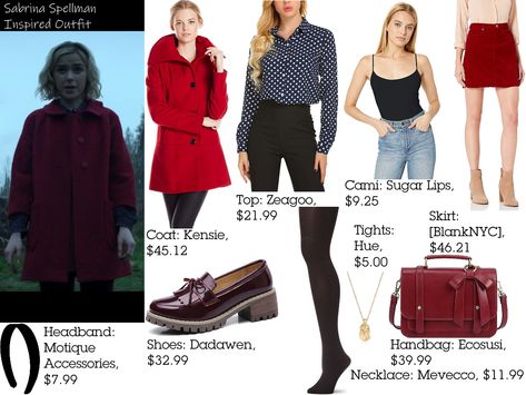 Sabrina Spellman Shoes, Sabrina Spellman Outfit Inspiration, Sabrina Spellman Aesthetic Outfits, Sabrina Outfits, Sabrina Spellman Outfit, Academic Fashion, Famous Witches, Sabrina Spellman Style, October Country