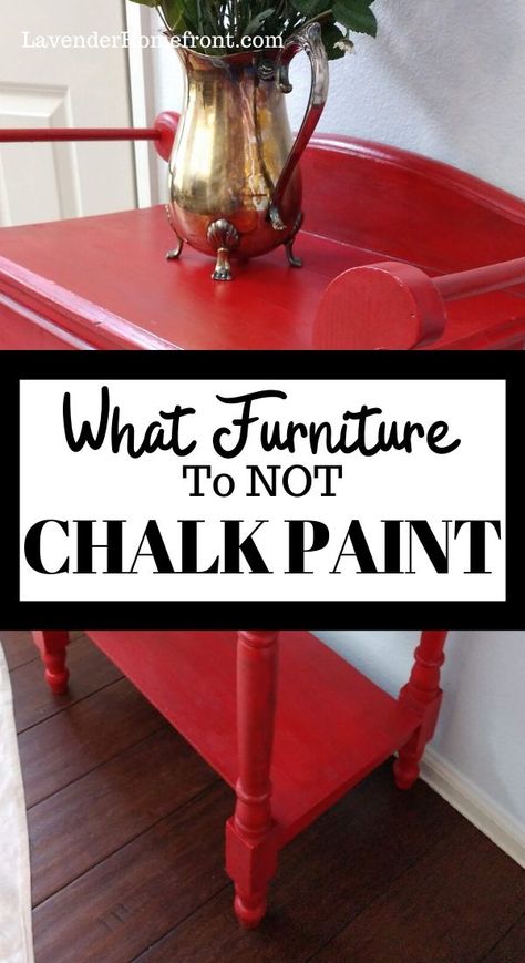 Red Chalk Paint Furniture Ideas, Red Chalk Paint Furniture, How To Chalk Paint Furniture, Painting Veneer Furniture, Chalk Paint Furniture Ideas, Painting Veneer, Chalk Painting Furniture, Paint For Beginners, Chalk Paint Table