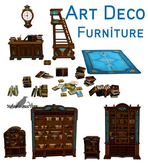 Art Deco - furniture p1 | Patreon Sims 4 Steampunk Cc, Art Deco Buildings Architecture, Natalia Auditore, Animated Objects, Sims2 Cc, Sims 3 Cc Finds, Cc Folder, Sims 4 Anime, Cc Furniture