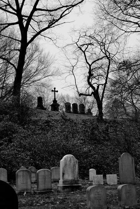 Graveyard Cemetery Headstones, Spooky Places, Old Cemeteries, Cemetery Art, Black And White Photograph, Haunted Places, Grave Marker, Dark Places, Dark Photography