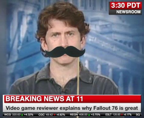 Fallout Meme, Todd Howard, Fallout Funny, Laugh Track, Fallout 76, Video Game Memes, Fallout New Vegas, Brain Rot, Video Gaming