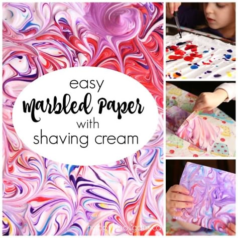 Shaving Cream Art, Marbleized Paper, Happy Hooligans, Cream Art, Liquid Watercolor, Marbled Paper, Food Colouring, Diy And Crafts Sewing, Marble Paper