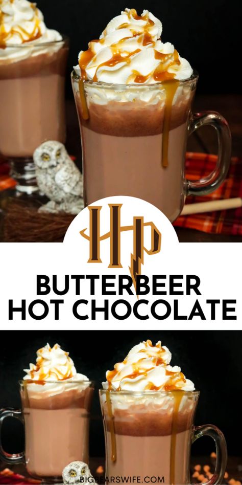 The Three Broomsticks, The Leaky Cauldron, Hot Drinks Recipes, Three Broomsticks, Leaky Cauldron, Hot Chocolate Drinks, Harry Potter Food, Hot Chocolate Bars, Chocolate Bomb