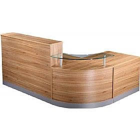 Impression Reception Unit £889 - Reception Furniture Simple Reception Desk, Wooden Reception Desk, Dental Design Interior, Curved Reception Desk, Office Reception Furniture, Reception Desk Counter, Modern Reception Desk, Bakery Design Interior, Reception Desk Office