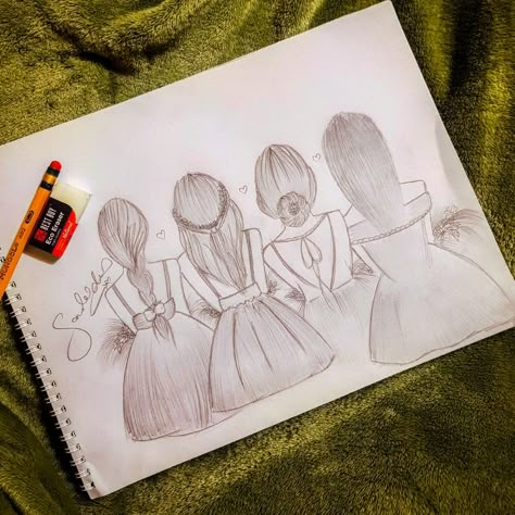 GOD MADE US BEST FRIENDS BECAUSE HE KNEW OUR MOMS COULDN'T HANDLE US AS SISTERS. Sisters Drawing, Mandala Drawings, Mandala Book, Engagement Mehndi, Friends Sketch, Best Friend Drawings, Bff Drawings, Pencil Sketch Drawing, Girl Drawing Sketches