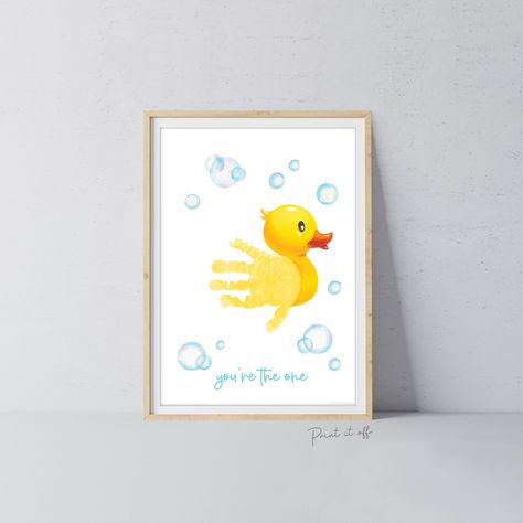 Duck Handprint Art, Baby Footprint Crafts, Baby Handprint Art, Baby Handprint Crafts, Baby Art Projects, Footprint Crafts, Baby Handprint, You're The One, Footprint Art