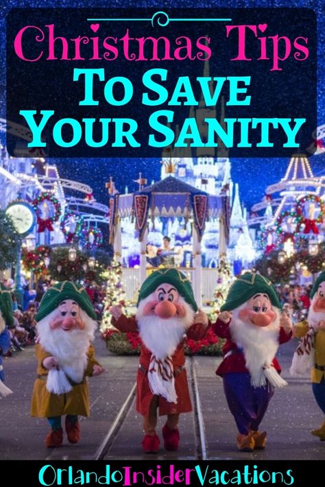 Disney Christmas Tips to Save Your Sanity  #DisneyChristmas #DisneyTips #DisneyCrowds Orlando Christmas, Christmas Tips, Disney World Christmas, Orlando Theme Parks, Family Disney Trip, Very Merry Christmas Party, Florida Trip, Christmas Week, Christmas Guide