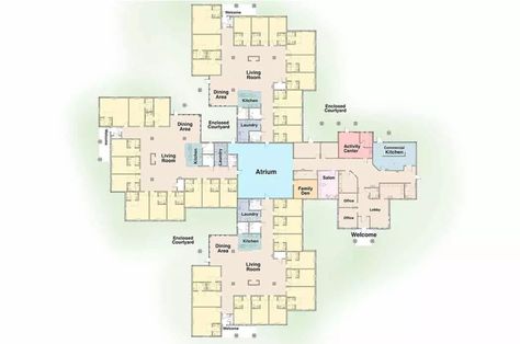 Senior Living Floor Plans, Plan For Future, Housing Plans, Senior Apartments, Furniture Design Sketches, Care Homes, Assisted Living Facility, Boarding House, Memory Care