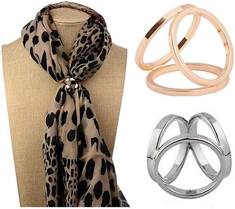 Amazon.com: 2PCS Women Lady Girls Simple Fashion Three Rings Scarves Buckle Scarf Clip Scarf Ring Wrap Holder Clamp Silk Sarf Clasp for Clothing Neckerchief Shawl Golden Silver Set … : Arts, Crafts & Sewing Scarf Cuff, Ring Wrap, Triple Ring, Scarf Clip, Scarf Rings, Three Rings, Make Your Own Jewelry, Shawl Pins, Simple Fashion