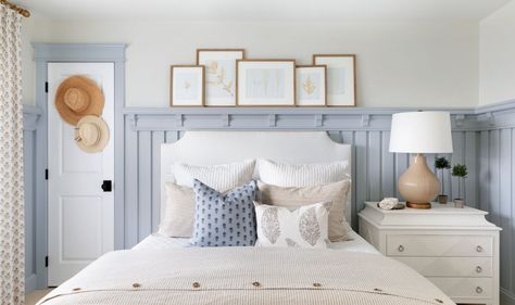 My Guest Bedroom Reveal with Gabby | Bria Hammel Interiors Blue And Cream Bedroom, Cream And White Bedroom, Cream Bedroom, Bria Hammel, Cream Bedrooms, Blue Duvet Cover, Bedroom Photos, Coastal Bedroom, Perfect Bedroom