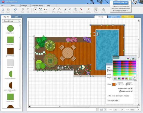 Plan Your Garden With These Free Online Planning Tools: Online Garden Planner at SmallBluePrinter.com Free Landscape Design Software, Garden Design Software, Garden Tools Design, Free Landscape Design, Flower Garden Layouts, Free Garden Planner, Landscape Design Software, Landscape Planner, Online Planner