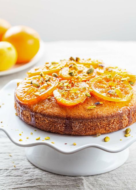 Citrus Olive Oil Cake, Olive Oil Cake Recipe, Candied Orange Slices, Whiskey Cake, Oil Cake, Olive Oil Cake, Sweet Wine, Simply Recipes, Almond Cakes