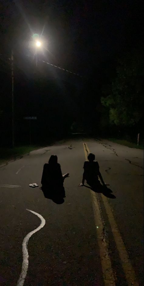 Two People, At Night, Road