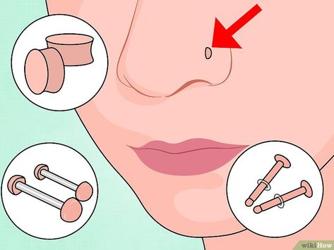 3 Ways to Hide a Nose Piercing from your Parents - wikiHow Nose Piercing Stud Placement, Nose Piercing Stud Diamond, Bull Nose Piercing, Clear Nose Piercing, Nose Pierce, Girls With Nose Piercing, Nose Piercing Placement, Guys With Nose Piercings, Hide Piercings