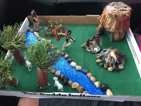 Caddo Indian Village Diorama Project- what Brayden actually made Gold Rush Projects, Diaroma Ideas, Neolithic Age, Native American Art Projects, Diorama Project, Indian Project, Diorama Kids, Diarama Ideas, Native American Projects