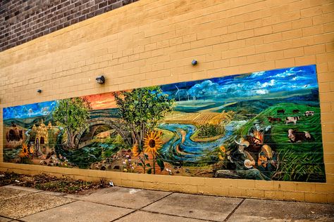 River Mural Painting, River Mural, Pond Life, 4th Grade Classroom, Soil Layers, School Art Projects, Summer 24, Mural Painting, School Art