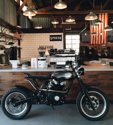 Desert Wolf, Loft Apartment Decorating, Starting A Coffee Shop, Ultimate Garage, Manchester Nh, Motorcycle Shop, Motorcycle Garage, Coffee Places, Office Room Decor