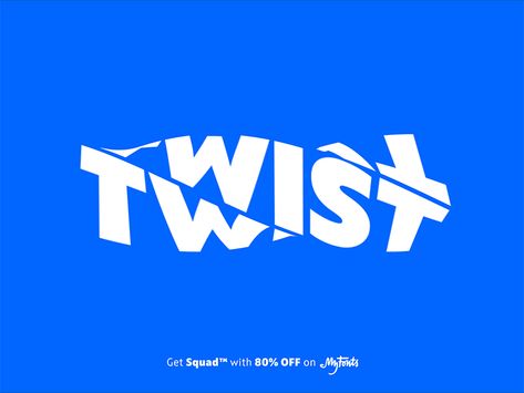 Twisting Squad by Fontfabric - Dribbble Twisted Typography, Twist Graphic Design, Stretched Typography, Twist Typography, Wine Motion Graphic, Twist Logo, Bounce Animation, Gif Ideas, Typography Book Design