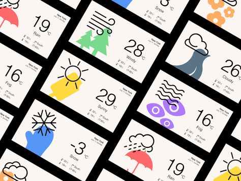 Weather Graphic Design, Weather App Design, Weather Ui, Weather Illustration, Snow Icon, Weather Poster, Weather Calendar, Weather Cards, Weather Design