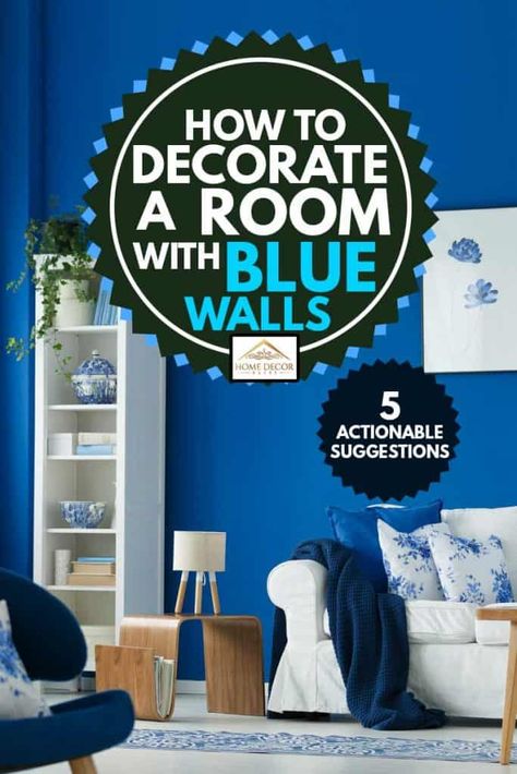 Bright Blue Bedrooms, Blue Wall Decor Living Room, Blue Room Paint, Room With Blue Walls, Royal Blue Bedrooms, Bright Blue Paint, Blue Bedroom Paint, Dark Blue Paint Color, Dark Blue Rooms