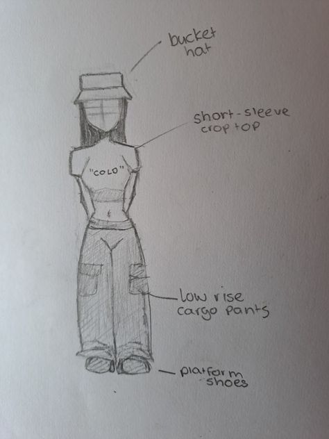 Clothing Cargo Pants Drawing Tutorial, Crop Top Outfits Drawing, How To Draw Pants Female, How To Draw Cargo Pants, Crop Top Drawing Reference, Pants Drawing Ideas, Cargo Pants Drawing Reference, Cargo Pants Sketch, Female Clothes Drawing Outfit