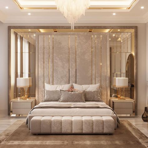 Modern Luxurious Bedrooms Classy White, Luxurious Bedrooms Beds & Frames, European Bedroom Design, Bedroom Interior Design Luxury Classy, Luxury Bed Headboard Design, Luxury Bedroom Master Pendant Lights, Elegant Master Bedrooms Decor Modern, Bed Design Modern Luxury 2024, Elegant Bedroom Ideas Luxury