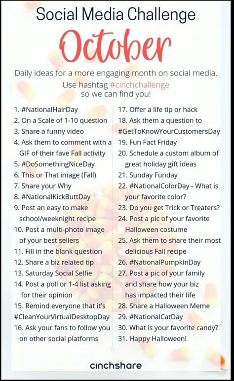 October Social Media Challenge, October Social Media Engagement Posts, October Business Posts, October Social Media Calendar, October Content Calendar, October Social Media Posts, October Marketing Ideas, October Content Ideas, October Instagram Post Ideas