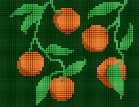 🍊 Introducing the Orange Tree pattern! 🍊 Number #172265 made by hollis_ on BB. 🍊☘ Enjoy! #braceletbook #OrangeTree #NatureInspired #BraceletPatterns #CreativeCrafting #HandmadeJewelry #knitted #knotted #bracelet #wallhanging #braiding Orange Alpha Pattern, Lego Mural, Pixel Grid, Mural Art Design, Grid Patterns, Knotted Bracelet, Graph Crochet, Easy Pixel Art, Pixel Crochet