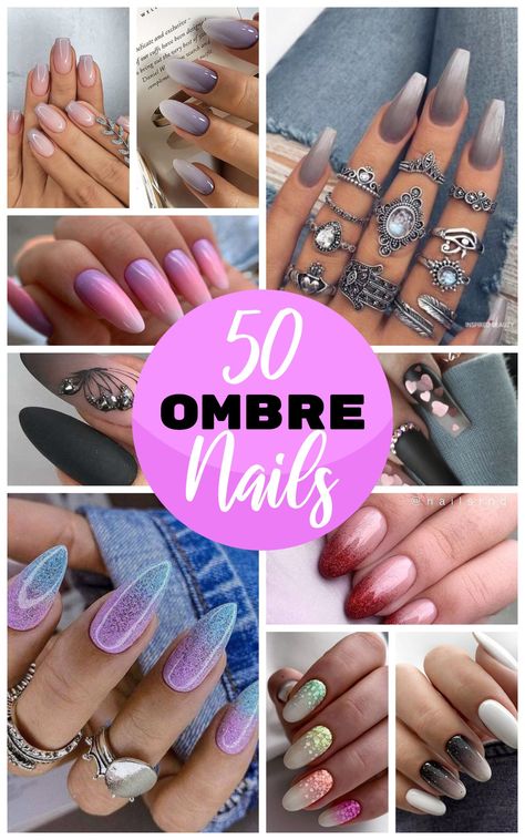 Ombre Gel Nails: 55+ Modern And Gorgeous IdeasCute DIY Projects Hombre Nails Ombre, Nails Hombre, Ombre Nail Diy, Ombre Gel Nails, Gel Nails Diy, Diy Nails, Nail Ideas, Cute Nails, Everyday Life