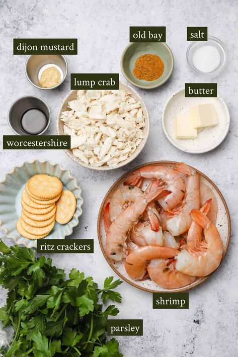 Colossal Shrimp Recipes, Crab And Shrimp Recipe, Shrimp Bake, Baked Stuffed Shrimp, Feast Of The Seven Fishes, Ritz Cracker Recipes, Stuffed Shrimp, Seafood Dish Recipes, Seven Fishes