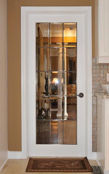 Distinctive Interiors - Elegant Clear Beveled Glass French door with Zinc Caming Clear Glass Doors Interior, Bevelled Glass Door, Glass Bedroom Doors, Hall Doors Ideas, Interior Glass Doors Ideas, Beveled Glass Front Door, Glass French Doors Interior, Interior Doors With Glass Panels, Indoor Glass Doors