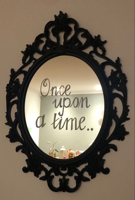 Disney Once upon a time mirror. Write using liquid chalk. Once Upon A Time Home Decor, Once Upon A Time Photo Booth, Disney Dance Decorations, Once Upon A Time Homecoming Theme, Once Upon A Time Prom Theme Decoration, Once Upon A Time Dance Theme, Once Upon A Time Decorations, Once Upon A Time Prom Theme, Storybook Gala