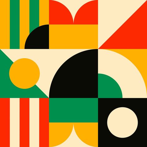 Bauhaus Pattern, Illustrator Ideas, Bauhaus Inspired, Color Design Inspiration, Geometrical Design, Free Illustration Images, Vector Poster, Illustration Flat, Geometry Design