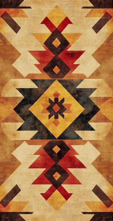 Colorful aztec pattern with earthy tones, symmetrical geometric design stock photography Native American Art Pattern, Aztec Design Pattern, Aztec Aesthetic, Native Wallpaper, Southwest Wallpaper, Rattlesnake Tattoo, Aztec Mask, Aztec Artwork, Southwest Vibes