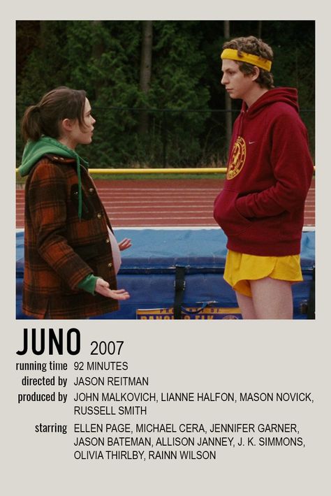 Juno Movie Poster, Rom Com Polaroid Poster, Juno Film, Juno 2007, Movie Notebook, Juno Movie, College Posters, Cinematic Masterpieces, Elliot Page