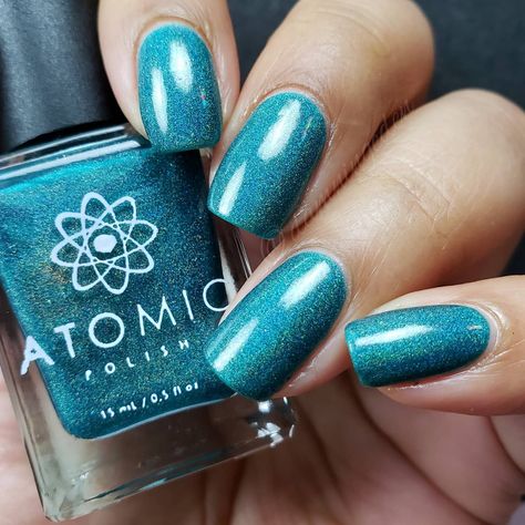 Atomic Polish ~ Handmade Nail Polish ~ Handmade Cosmetics Nail Polish Green, Matte Black Nail Polish, Violet Nail Polish, Chameleon Nails, Color For Nails, Matte Black Nails, Matte Nail Polish, Black Nail Polish, Holographic Nail Polish