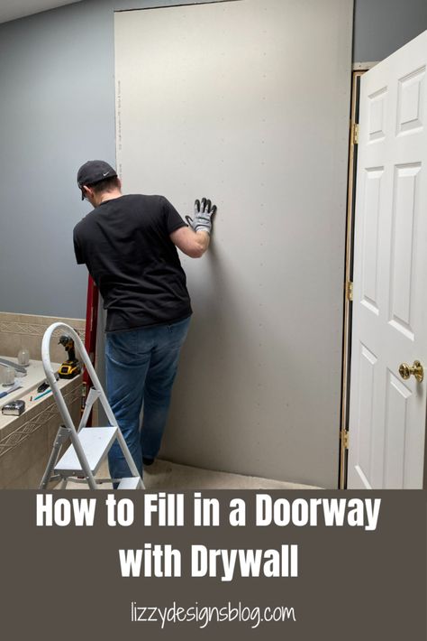 Diy Access Door In Wall, How To Enclose A Doorway, Drywall Return Door, How To Close In A Doorway, How To Close A Doorway, Blocking Up A Doorway, Close Off Doorway Ideas, How To Close Off Large Doorway, How To Close Off A Doorway