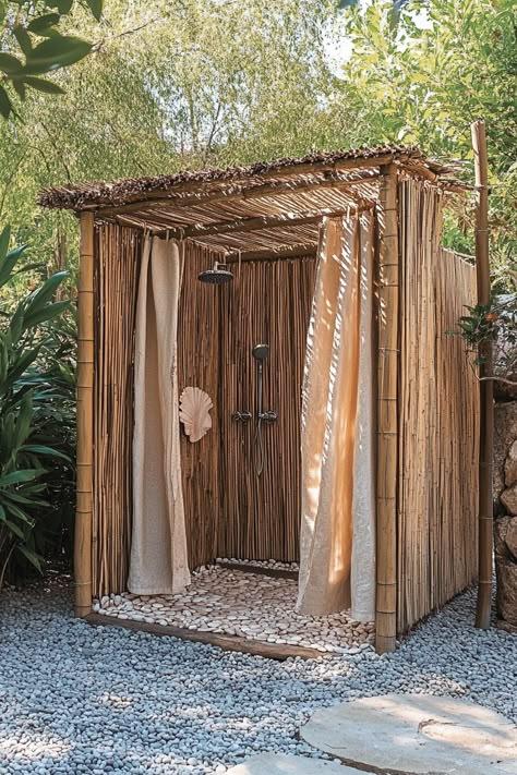 55 Beach-Inspired Outdoor Shower Ideas  Summertime gets a whole lot breezier with our 55 Beach-Inspired Outdoor Shower Ideas made to transform your backyard sanctuary into a tropical paradise. Imagine washing off the salty sea and sand beneath a refreshing alfresco rain shower, encased in lush coastal foliage – that’s the relaxing retreat we’ll help you…  Read more: https://tastyinteriors.com/55-beach-inspired-outdoor-shower-ideas/ Outside Shower Ideas, Outdoor Toilet And Shower, Outdoor Shower Ideas, Backyard Sanctuary, Outdoor Bathroom Design, Outdoor Toilet, Outdoor Showers, Garden Shower, Outdoor Bath