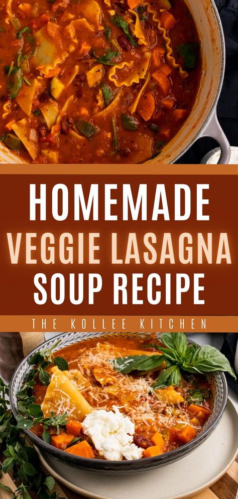 Vegetable Lasagna Soup Recipe, Four Bean Mix Recipes, Vegetable Lasagna Soup, Veggie Lasagna Soup, Veggie Lasagna Soup Recipe, Healthy Crockpot Lasagna Soup, Vegan Lasagna Soup Recipe, Vegetarian Lasagna Soup Crockpot, Healthy Slow Cooker Lasagna Soup