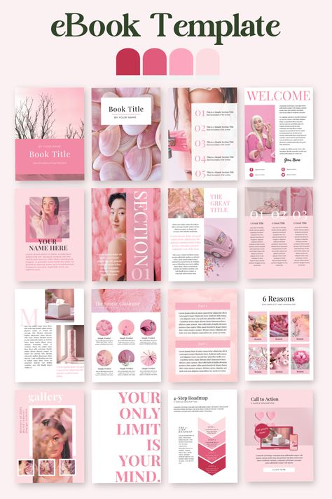 Pink Ebook Design, Ebook Template Pink Minimalist Aesthetic Ebook Design, Ebook Girl Theme Pink plannerlovers #passionplanner📜. Pink Minimalist Aesthetic, Ebook Template Design, Pink Minimalist, Theme Pink, Planner Writing, Product Commercial, Ebook Design, Bold Color Schemes, Workbook Template