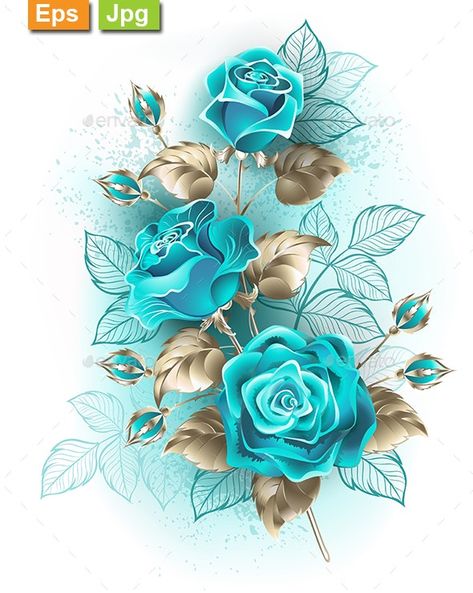 Bouquet of Turquoise Roses by blackmoon9 | GraphicRiver Turquoise Roses, Easy Drawing Steps, Turquoise Rose, Rose Flower Wallpaper, Pencil Drawings Easy, Wallpaper Nature Flowers, Beautiful Flowers Wallpapers, Flower Phone Wallpaper, Blue Roses